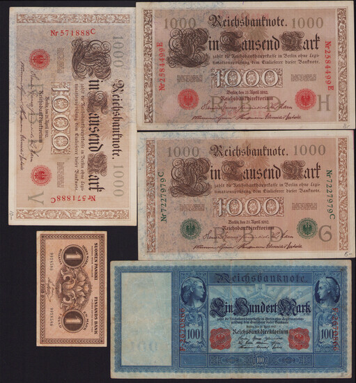 Lot of paper money: Germany, Finland (5)