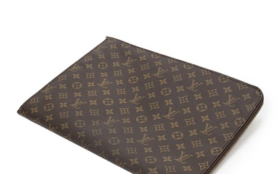 Louis Vuitton A “Poche Documents GM” of brown monogram canvas with one...