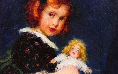 Louise Heustis (1865-1951 American) Little Girl with