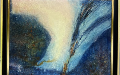 Loulou SCHILD (1943) "Composition bleue" Huile sur toile H 54,5 x L 65 cm