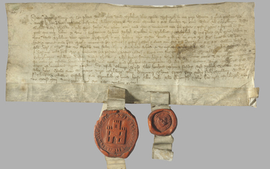 MARLBOROUGH. Grant by Juliana Bythck of lands at Trebalvet and Trebythyk, given at Marlborough, 6 May 1398.
