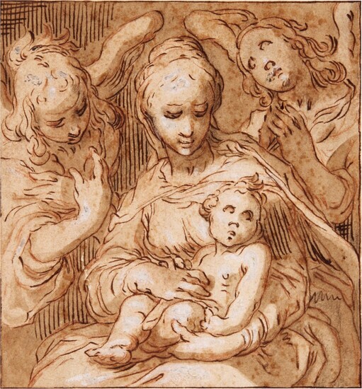 Madonna and Child with Angels, Abraham Bloemaert