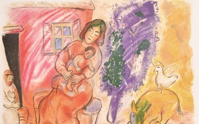 Marc Chagall (1887-1985) Russian/French. "Motherhood (Matern...