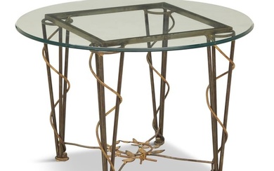 Mario Villa Mixed Metal and Glass-Top Side Table