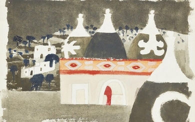 Mary Fedden OBE RA RWA, British 1915-2012 - Trulli House in Apulia; pencil, watercolour and gouache on paper, signed lower left 'Fedden', 20.5 x 27 cm (ARR)Provenance: private collection, purchased directly from the artist in 1982; thence by...
