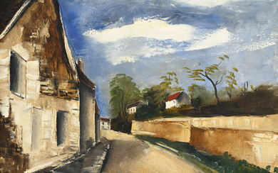 Maurice de Vlaminck (1876-1958), "Sur la route", c. 1920, huile sur toile, signée, 60,5x81,6 cm Avis d'inclusion au catalogue raisonné dig
