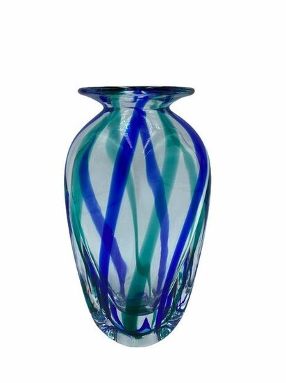Mid-Century Modern Glass Gullaskruf Sweden Vase