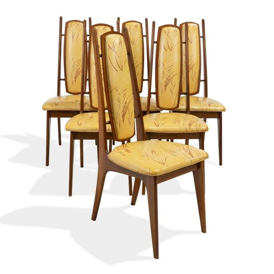 Mid Century Walnut Dining Chairs - Six