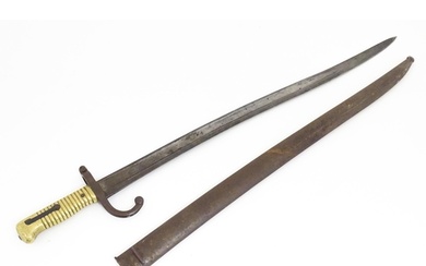 Militaria : a 19thC French M1866 Chassepot Yataghan sword ba...