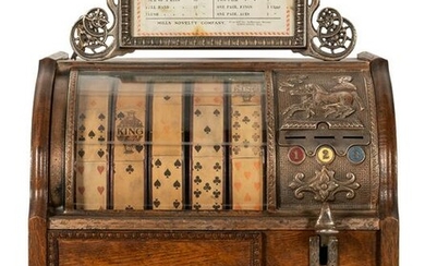 Mills Five Cent Jockey Poker Hand Trade Stimulator /