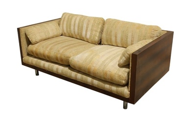 Milo Baughman Style Rosewood Case Sofa