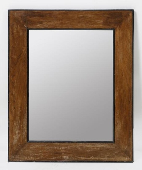 Mirror with mahogany frame with ebonised edge, 19th c.