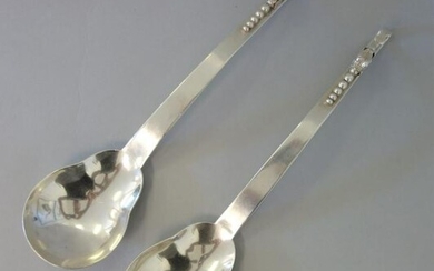 Modernist Mexican Sterling Serving Spoons, L M Der