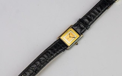 Must de Cartier Tri Gold Tank 925 Silver Watch