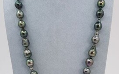NO RESERVE - 8.5x11mm Multi Peacock Tahitian pearls - Necklace