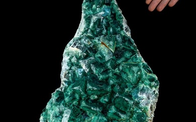 Natural Green-Blue Fluorite Crystal Cluster On Matrix- 15423.19 g