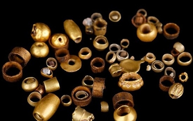 Near Eastern Gold Selection of Various Ancient Beads