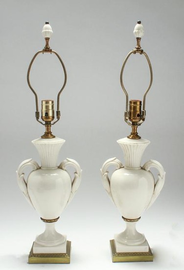 Neoclassical Manner Glazed Porcelain Table Lamps