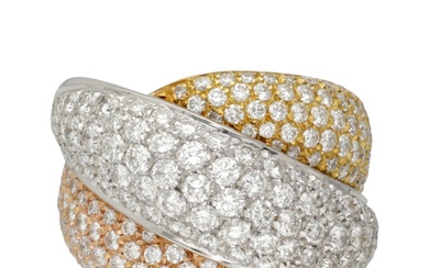 No Reserve - Damiani 18K bicolour gouden crossover ring bezet met ca. 2.20 ct. diamant.