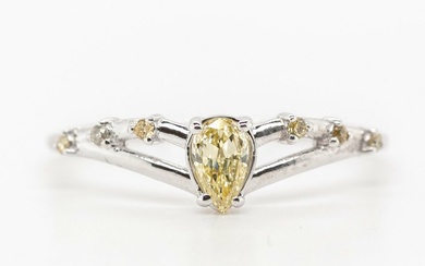 No Reserve Price - 0.31 tcw - 14 kt. White gold - Ring Diamond