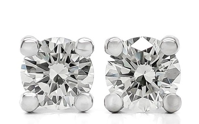 ***No Reserve Price*** 0.50 Carat H/VVS Diamond Earrings - 14 kt. White gold - Earrings
