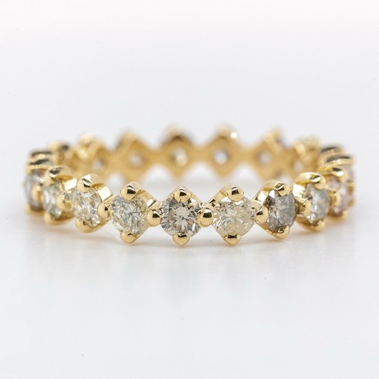 No Reserve Price - 1.27 tcw - 14 kt. Yellow gold - Ring Diamond