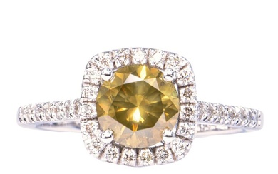 No Reserve Price - 1.73 ctw - 14 kt. White gold - Ring - 1.40 ct Diamond - Diamonds
