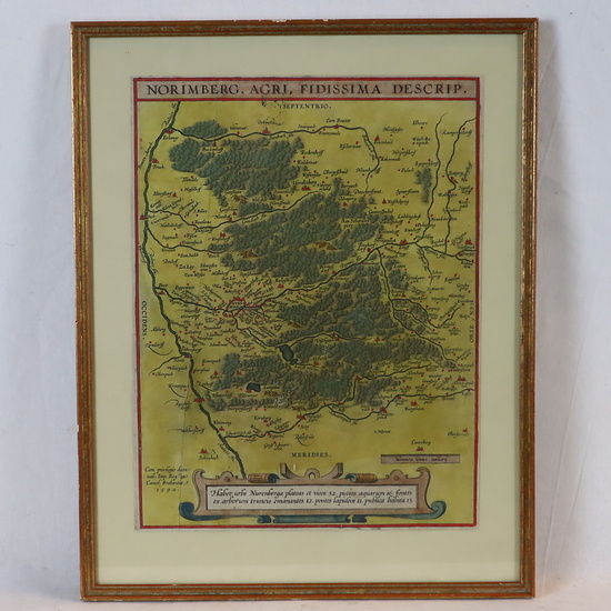 ORTELIUS, ABRAHAM. Kupferstich - Karte von Nürnberg "Norimberg. Agri, Fidissima descrip." aus "Theatrum Orbis Terrarum".