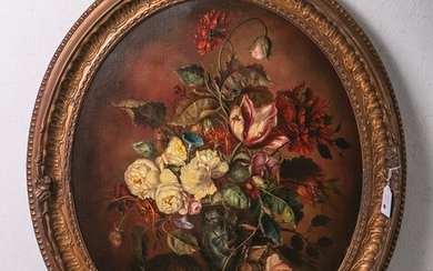 Oberman, Antonis (1781 - 1845), Nature morte aux fleurs, huile/peint. (doublée), u. sign., env. 58...