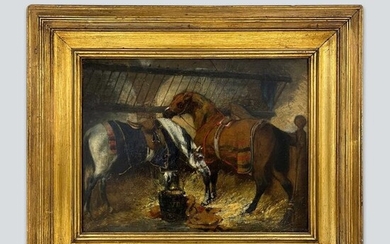 布面油画 十九世纪 Oil on canvas, 19th century, H 34.5cm...