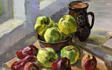Oil painting Apples and peppers Kryzhanivskyi Viktor Vladimirovich
