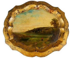 Oil painting on Papier Mache Tray