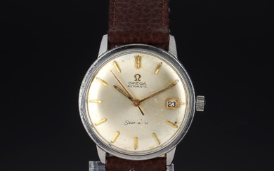 Omega Seamaster. Vintage men's watch in steel with light dial, approx. 1965