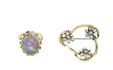 Opal Ring and Brooch