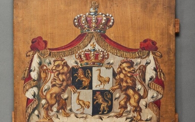Orden & Ehrenzeichen Deutschland - Reuß : Grand blason peint à la main des princes...