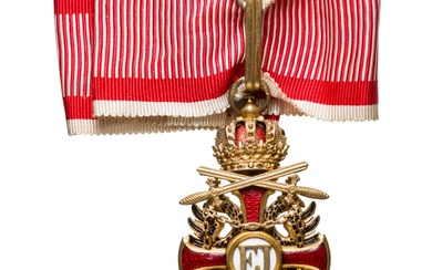 Ordre de François-Joseph - une croix de commandeur avec des épées Bronze, doré, émaillé des...