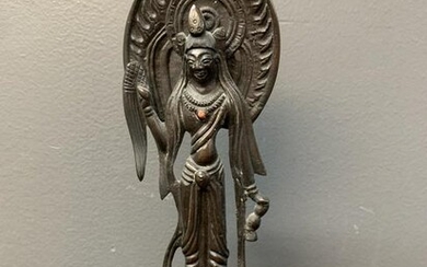 Oriental Cast Bronze Figure, Chinese Goddess