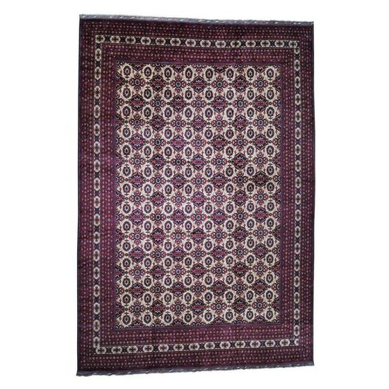Oversize Afghan Khamyab Hand-Knotted Pure Wool Oriental