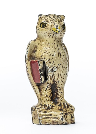 Owl Slot in Book Iron Mechanical Bank