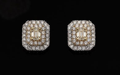 Paar elegante Fancy-Diamant-Ohrringe