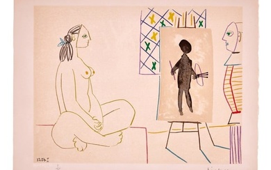 Pablo Picasso (1881-1973) after. Dans L'Atelier, from Verve 29-30 Suite de 180 Dessins