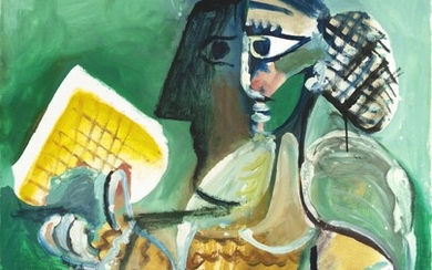 Pablo Picasso Pablo Picasso 巴布羅・畢加索 | Femme assise à la galette des rois 冠冕女子與國王餅