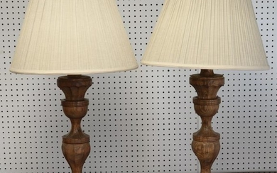 Pair Urn For Oak Table Lamps