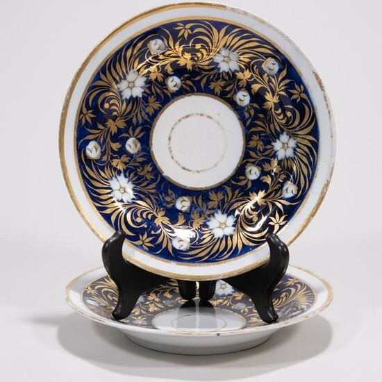 Pair of 19th Century Porcelain Cobalt Plate