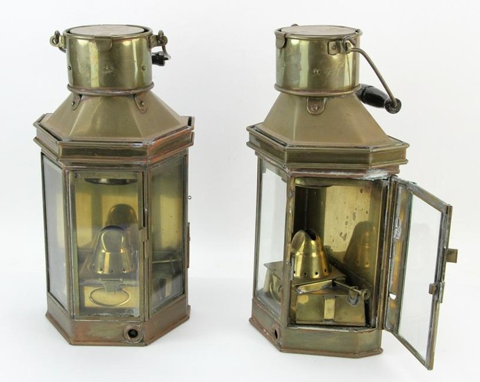 Pair of Brass Ship Lanterns