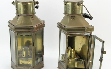 Pair of Brass Ship Lanterns