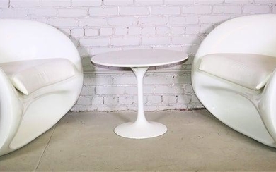 Pair of Earo Aarnio Curved Chairs And Side Table
