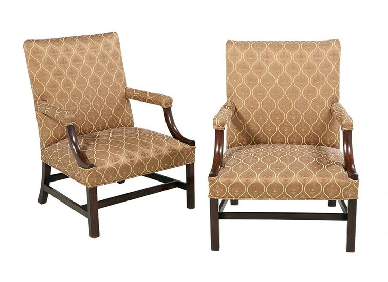 Pair of George III-Style Gainsborough Chairs