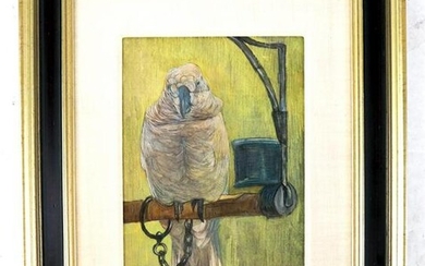 Parakeet on a Perch - Numbered Print
