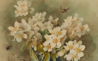Paul de Longpre (1855-1911), "Mock Orange Flowers"